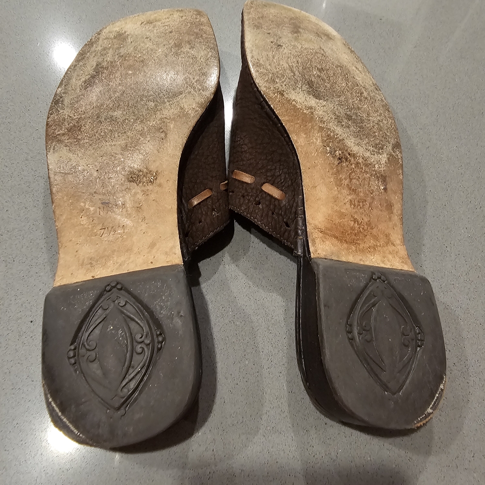 Brighton Napa Brown Suede and Leather Slip-On Mules Size 7.5 - Picture 7 of 8
